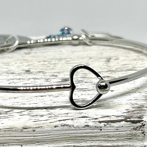 Handmade Silver Mermaid Charm Bracelet with Blue Accents - Picture 5 of 7